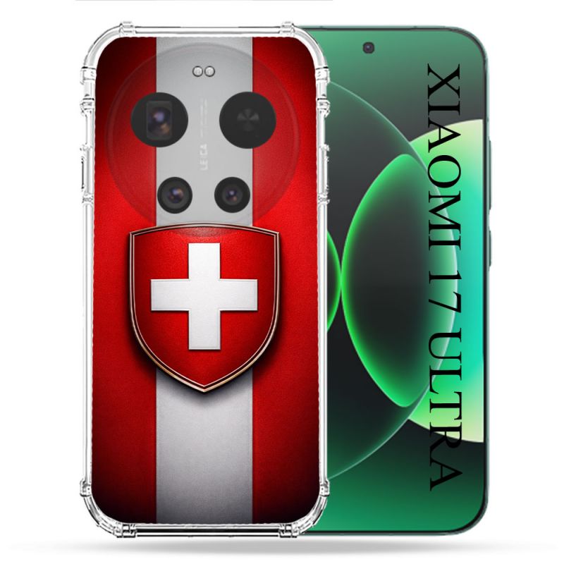 Coque Renforcée Pour Xiaomi 17 Ultra Voyage Drapeau Suisse