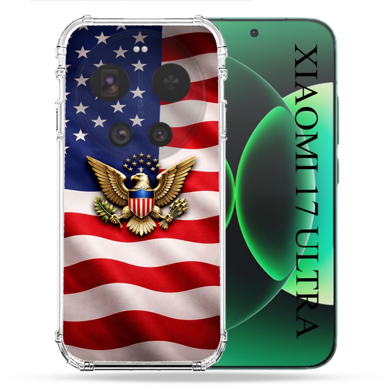 Coque Renforcée Pour Xiaomi 17 Ultra Voyage Drapeau USA Etats Unis