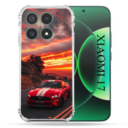 Coque Renforcée Pour Xiaomi 17 Ford Mustang GT500 Rouge