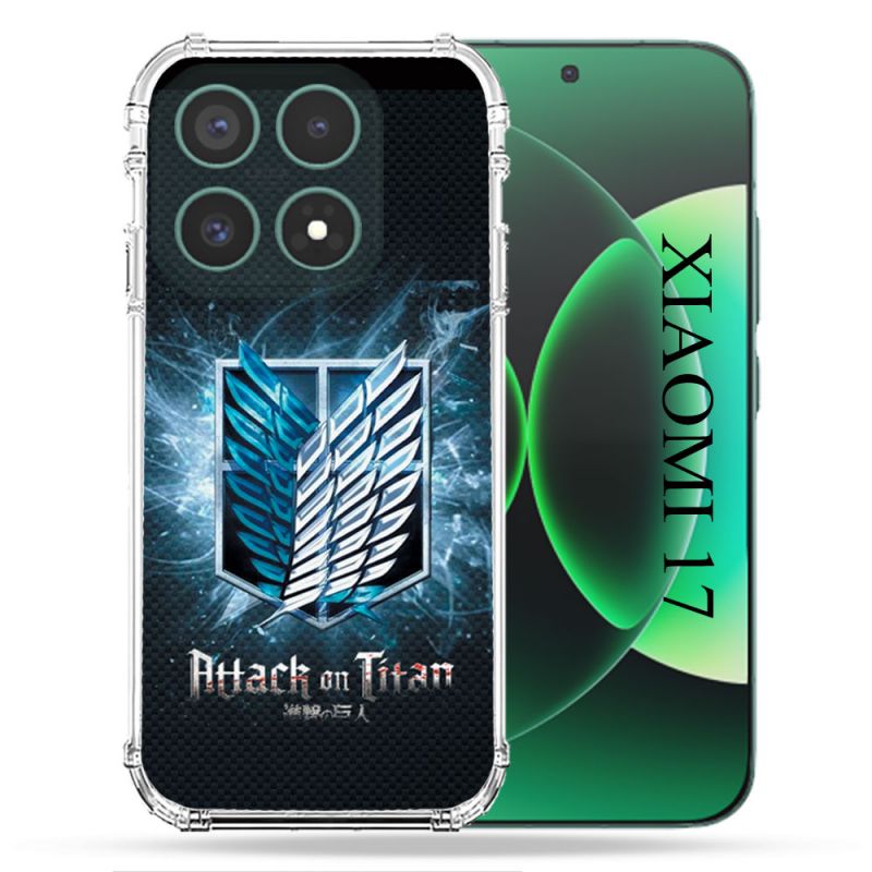 Coque Renforcée Pour Xiaomi 17 Manga Attaque Titans Noir