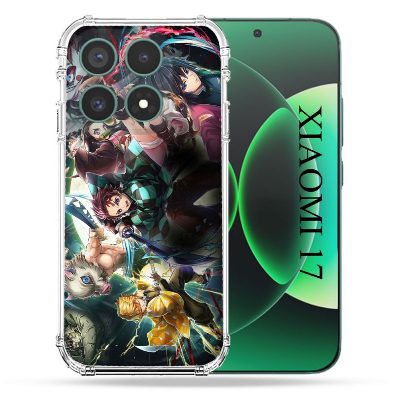 Coque Renforcée Pour Xiaomi 17 Manga Demon Slayer Groupe