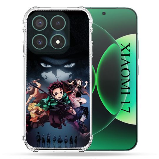 Coque Renforcée Pour Xiaomi 17 Manga Demon Slayer Noir