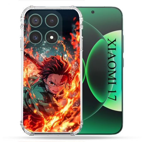 Coque Renforcée Pour Xiaomi 17 Manga Demon Slayer Tanjiro Feu