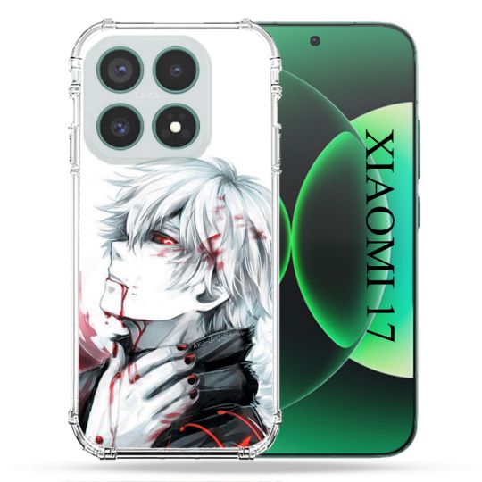 Coque Renforcée Pour Xiaomi 17 Manga Tokyo Ghoul Kaneki Blanc