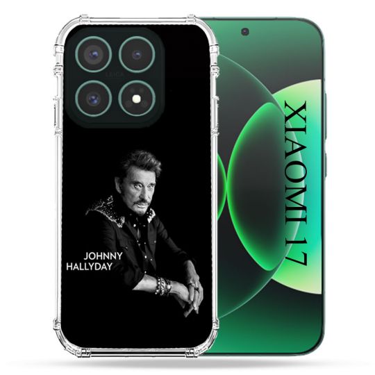 Coque Renforcée Pour Xiaomi 17 Musique Johnny Hallyday Noir