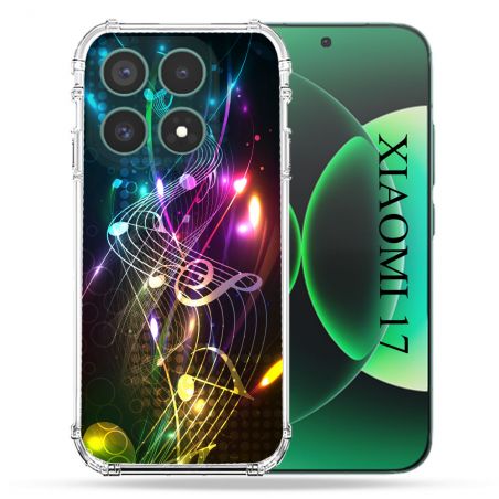 Coque Renforcée Pour Xiaomi 17 Musique Partition Multicolore