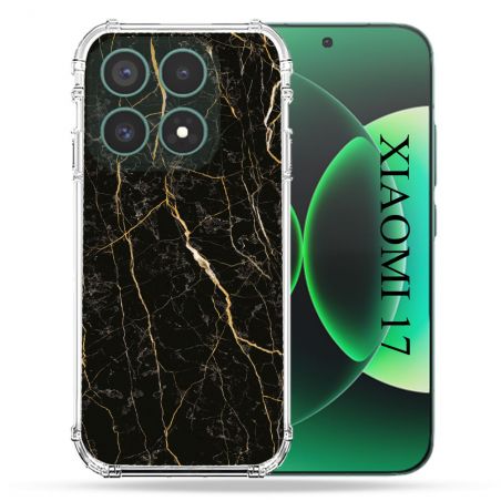 Coque Renforcée Pour Xiaomi 17 Texture Marbre Noir