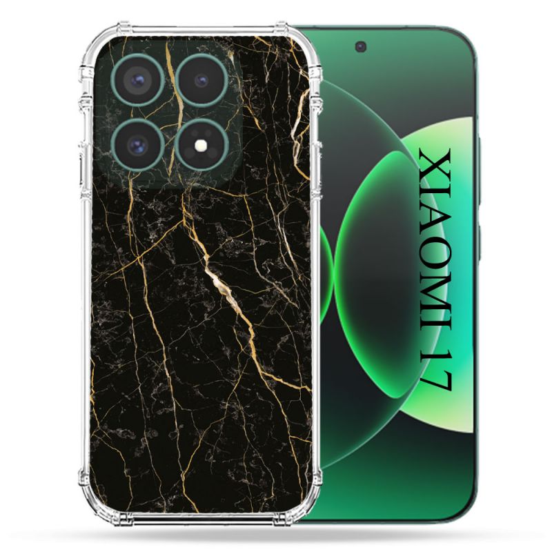 Coque Renforcée Pour Xiaomi 17 Texture Marbre Noir