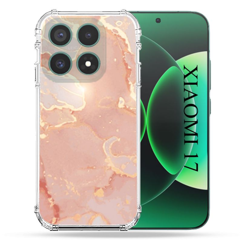 Coque Renforcée Pour Xiaomi 17 Texture Marbre Rose