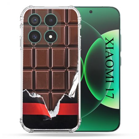 Coque Renforcée Pour Xiaomi 17 Texture Trompe Oeil Chocolat