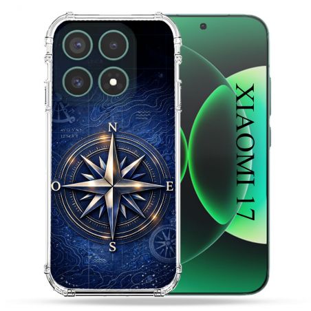 Coque Renforcée Pour Xiaomi 17 Voyage Rose des Vents Marine