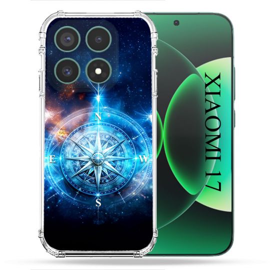 Coque Renforcée Pour Xiaomi 17 Voyage Rose des Vents Stellaire