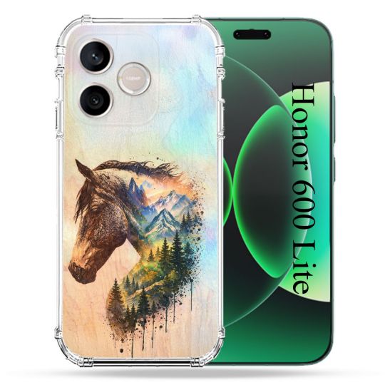 Coque Renforcée Pour Honor 600 Lite 5G Animal Cheval Montagne