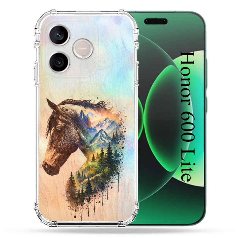 Coque Renforcée Pour Honor 600 Lite 5G Animal Cheval Montagne