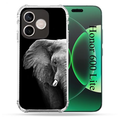 Coque Renforcée Pour Honor 600 Lite 5G Animal Elephant Noir