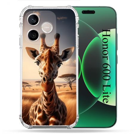 Coque Renforcée Pour Honor 600 Lite 5G Animal Girafe Savane