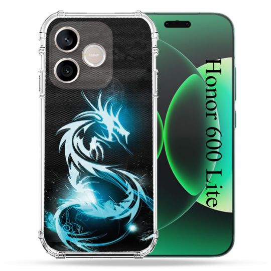 Coque Renforcée Pour Honor 600 Lite 5G Fantastique Dragon Bleu
