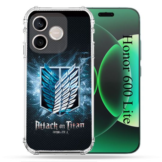 Coque Renforcée Pour Honor 600 Lite 5G Manga Attaque Titans Noir