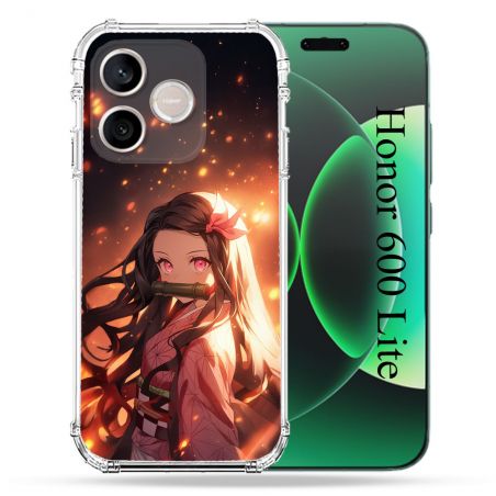 Coque Renforcée Pour Honor 600 Lite 5G Manga Demon Slayer Nezuko Rose