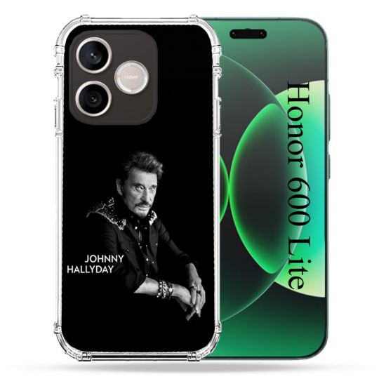 Coque Renforcée Pour Honor 600 Lite 5G Musique Johnny Hallyday Noir
