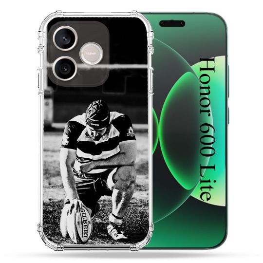 Coque Renforcée Pour Honor 600 Lite 5G Sport Rugby Noir Blanc