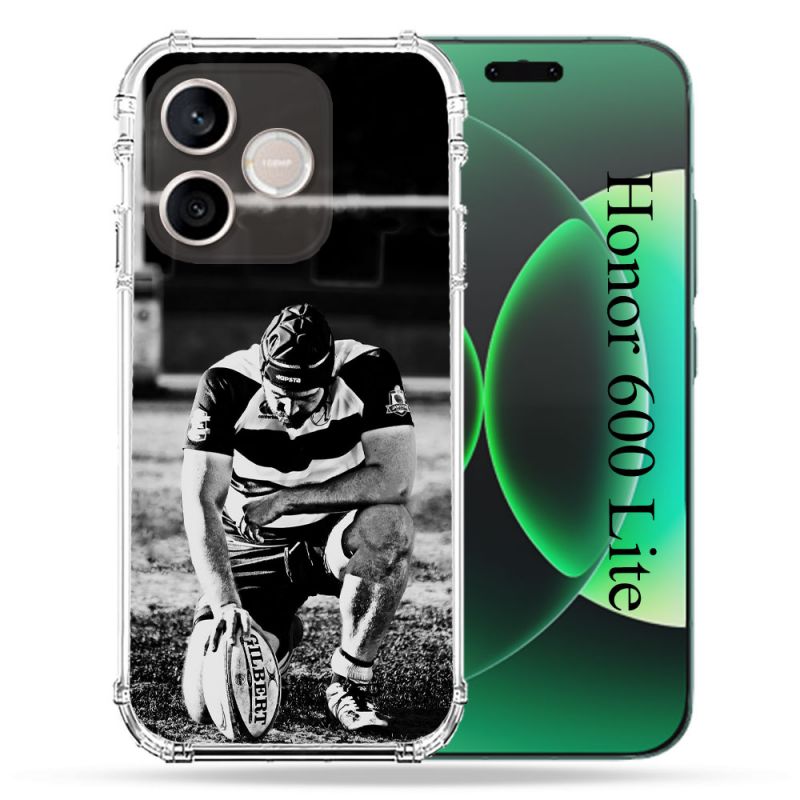 Coque Renforcée Pour Honor 600 Lite 5G Sport Rugby Noir Blanc