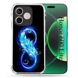 Coque Renforcée Pour Honor 600 Lite 5G Texture Plume Infini Bleu