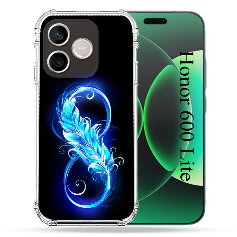 Coque Renforcée Pour Honor 600 Lite 5G Texture Plume Infini Bleu