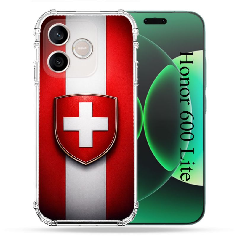 Coque Renforcée Pour Honor 600 Lite 5G Voyage Drapeau Suisse