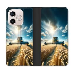 Housse Cuir Portefeuille Pour Honor 600 Lite 5G Agriculture Moissonneuse Blé