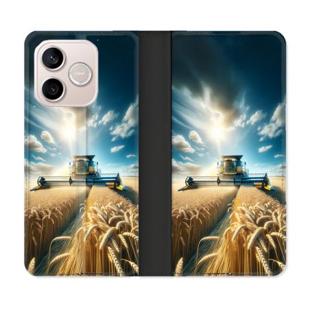 Housse Cuir Portefeuille Pour Honor 600 Lite 5G Agriculture Moissonneuse Blé