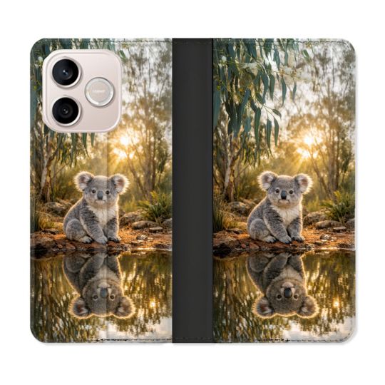 Housse Cuir Portefeuille Pour Honor 600 Lite 5G Animal Koala Reflet