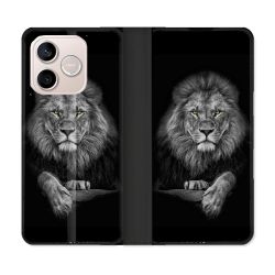 Housse Cuir Portefeuille Pour Honor 600 Lite 5G Animal Lion Majestueux