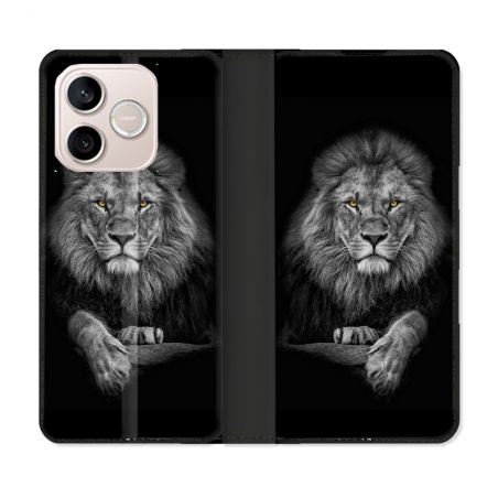 Housse Cuir Portefeuille Pour Honor 600 Lite 5G Animal Lion Majestueux