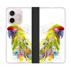 Housse Cuir Portefeuille Pour Honor 600 Lite 5G Animal Perroquet Jaune