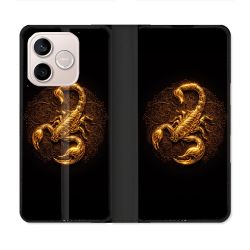 Housse Cuir Portefeuille Pour Honor 600 Lite 5G Animal Scorpion Fresque 2026