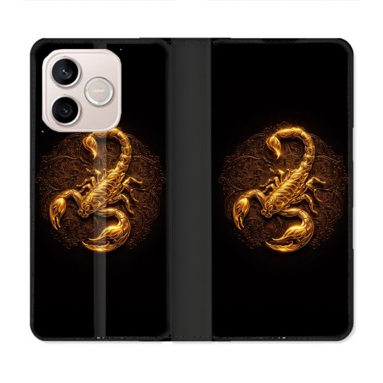 Housse Cuir Portefeuille Pour Honor 600 Lite 5G Animal Scorpion Fresque 2026