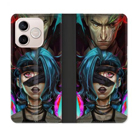 Housse Cuir Portefeuille Pour Honor 600 Lite 5G Arcane Jinx Bleu