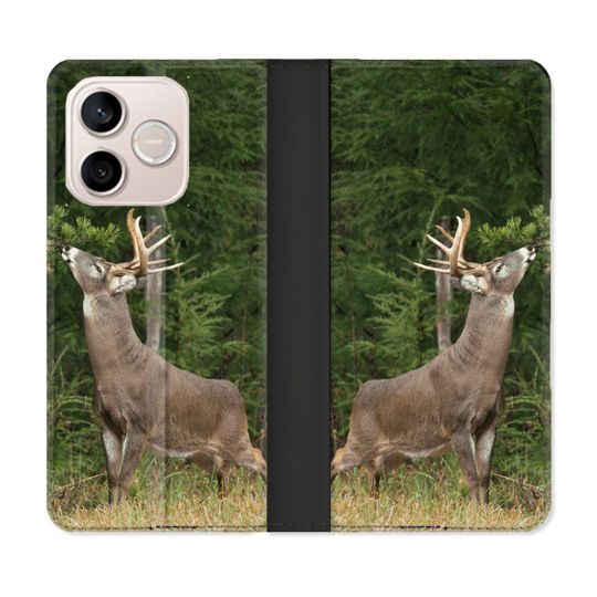Housse Cuir Portefeuille Pour Honor 600 Lite 5G Chasse Cerf
