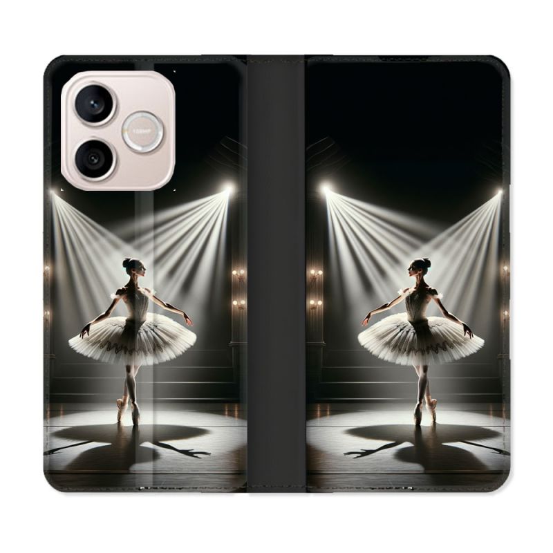 Housse Cuir Portefeuille Pour Honor 600 Lite 5G Danseuse Lumière