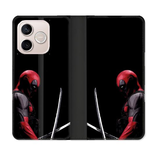Housse Cuir Portefeuille Pour Honor 600 Lite 5G Deadpool Epee