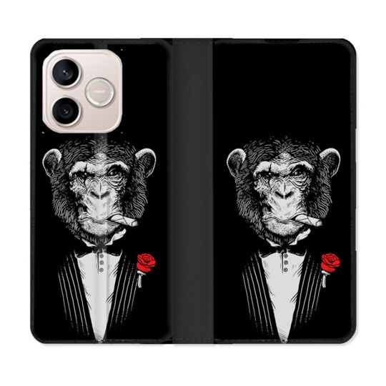 Housse Cuir Portefeuille Pour Honor 600 Lite 5G Decale Singe Mafia