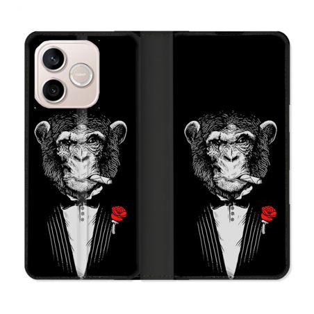Housse Cuir Portefeuille Pour Honor 600 Lite 5G Decale Singe Mafia