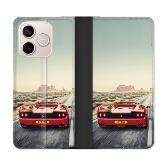 Housse Cuir Portefeuille Pour Honor 600 Lite 5G Ferrari F50