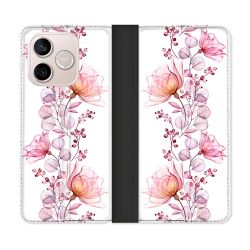 Housse Cuir Portefeuille Pour Honor 600 Lite 5G Fleur Eclosion