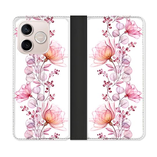 Housse Cuir Portefeuille Pour Honor 600 Lite 5G Fleur Eclosion