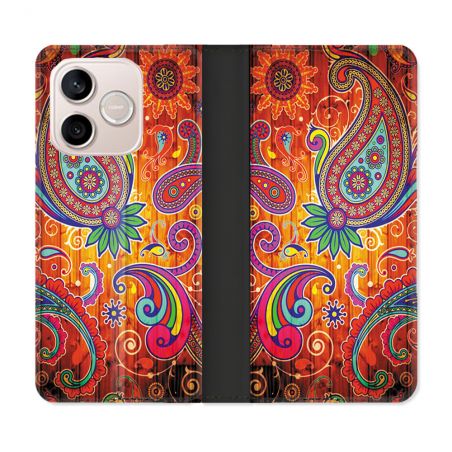Housse Cuir Portefeuille Pour Honor 600 Lite 5G Fleur Psychedelic