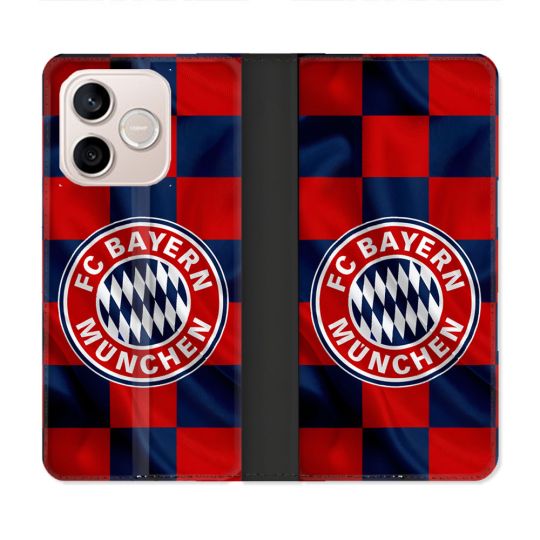 Housse Cuir Portefeuille Pour Honor 600 Lite 5G Foot Bayern Munich Carreaux