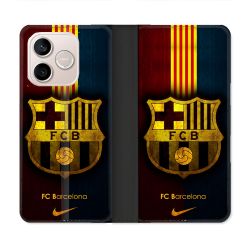 Housse Cuir Portefeuille Pour Honor 600 Lite 5G Foot FC Barcelone Vintage