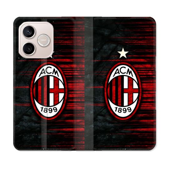 Housse Cuir Portefeuille Pour Honor 600 Lite 5G Foot Milan AC